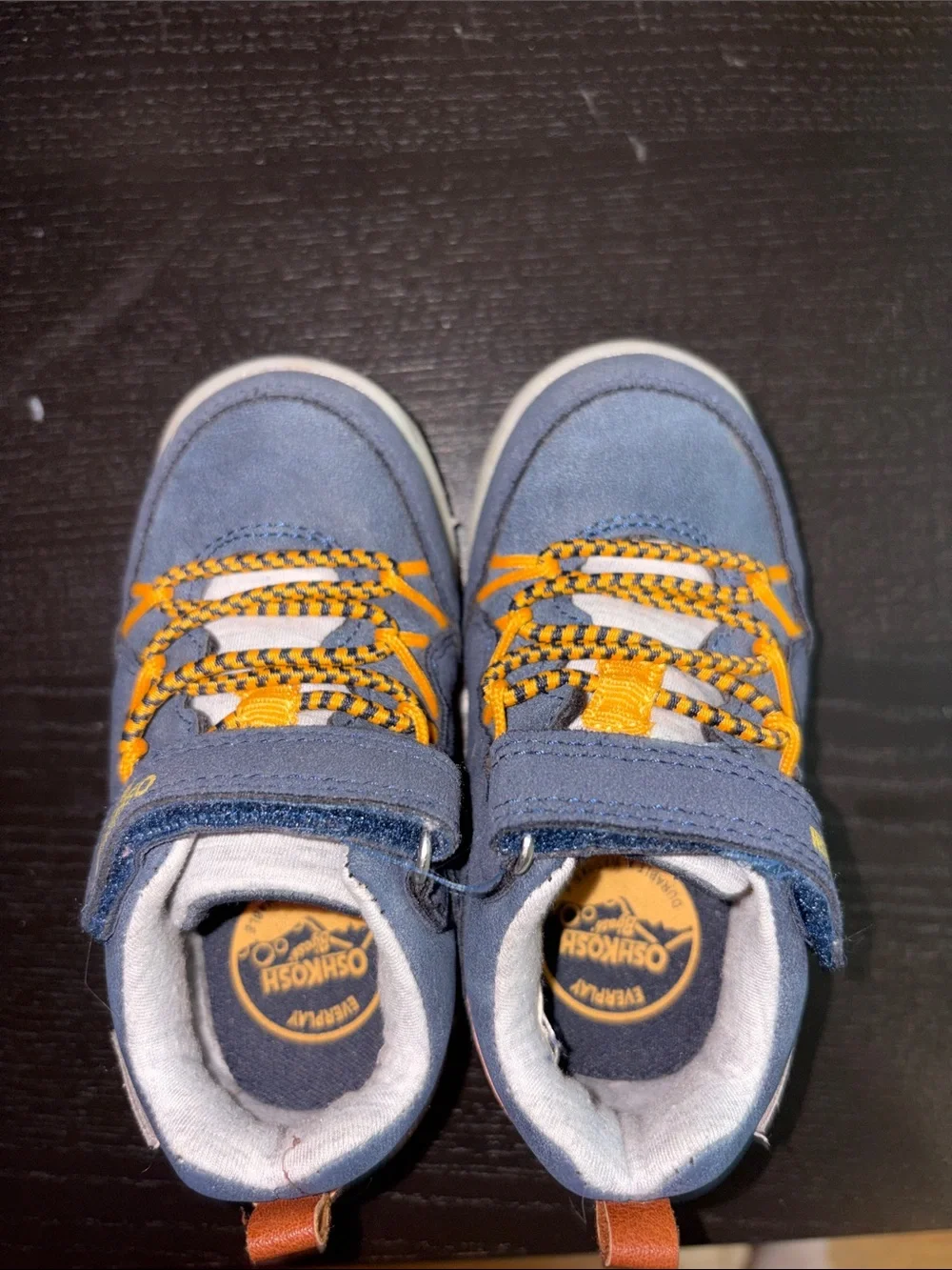 OshKosh B'gosh Navy and Orange Kids Velcro Sneakers
